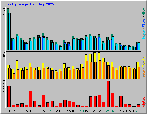 Daily usage for May 2025