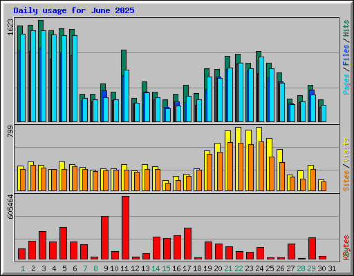 Daily usage for June 2025