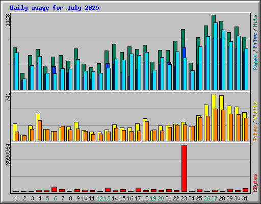 Daily usage for July 2025