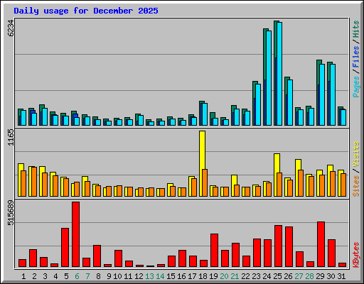 Daily usage for December 2025