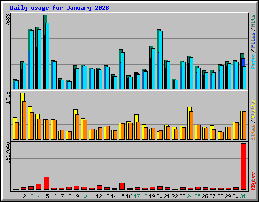 Daily usage for January 2026